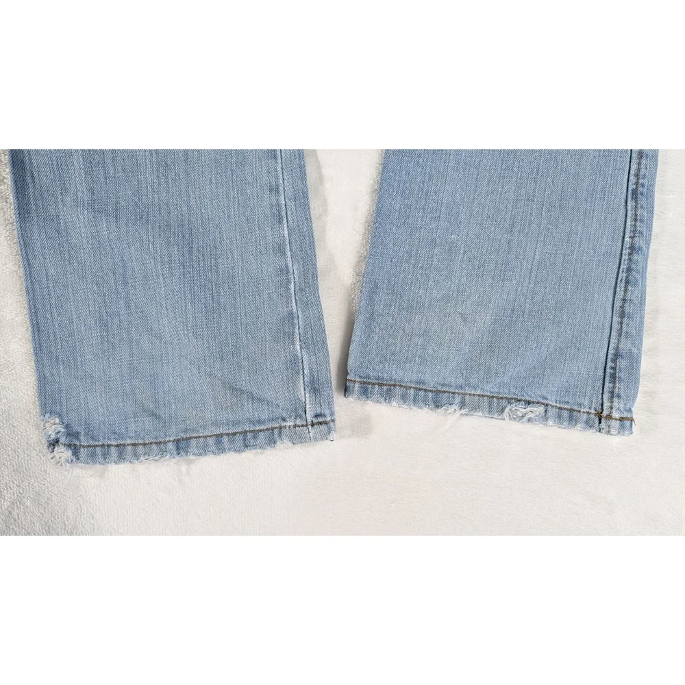 ❤️ American Eagle True Boot Distressed 100% Cotton Size 0 Short Light Wash - Picture 13 of 14